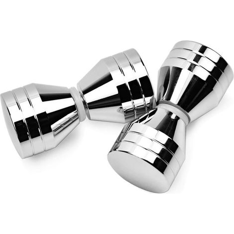 Poignée De Porte - Aluminium - 6 x 3 cm - Pour Porte En Verre Salle De Bain Cuisine Bureau Hôtel - Lot De 2 (1/5)