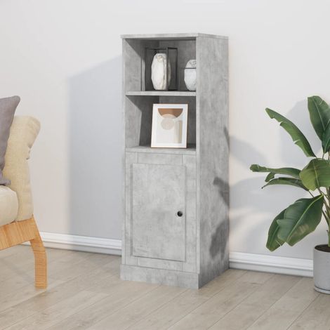 Buffet haut, Meuble de Rangement, Armoire de Cuisine gris béton 36x35,5x103,5 cm bois d'ingénierie RDS6835 (1/5)