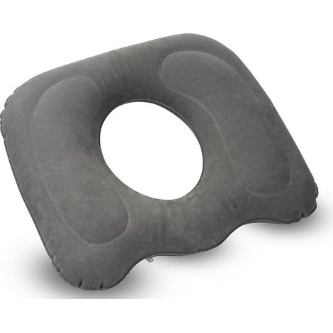 Coussin donut gris 45×39 cm, soulagement hémorroïdes et douleurs d’assise, mousse haute densité confortable (1/5)