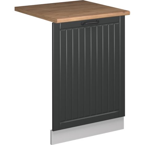 Panel frontal del lavavajillas Fame-Line, Antracita casa de campo, 60 cm , ET Roble, Vicco (1/5)