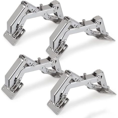 Scharniere für Küchenschränke, 170°-Scharniere, unsichtbare Scharniere, Weitwinkel-Türscharniere, 4er-Set, mit Soft-Close-Dämpfung