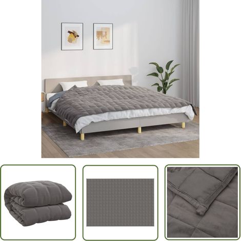 The Living Store Gewichtsdecke Grau 155x220 cm 7 kg Stoff - Gewichtsdecke - Schlafhilfe - Decke - Kuscheldecke - Stressabbau (1/5)