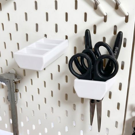 Accessoires de rangement Pegboard simples à 3 grilles, supports de crochets Pegboard pour garage, étagères de rangement murales, fabriqué en plastique PLA (1/5)