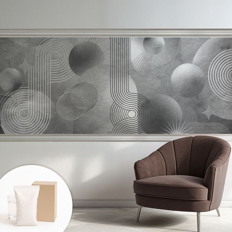 Papier peint intissé pour salon chambre à coucher peint imprimé Installation facile - Colle incluse gratuite Élégance abstraite 250x104 cm (1/5)