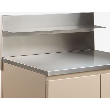 Pannello con mensola 80x30 cm per cucina modulare da esterno in acciaio inossidabile Rivana SKLUM             (1/5)