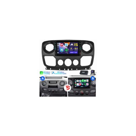 Pour Renault Master 3 Movano B Nissan NV400 Autoradio Carplay GPS WIFI RDS 4+64G DAB CAM
