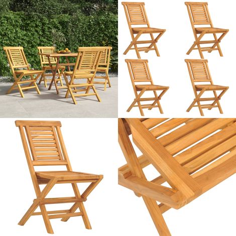 Gartenstühle 4 Stk. Klappbar 47x63x90 cm Massivholz Teak - Teakholzgartenstuhl - Klappbarer Gartenstuhl - Gartenstuhl Set - Outdoor Möbel - Balkonmöbel - Home & Living (1/5)