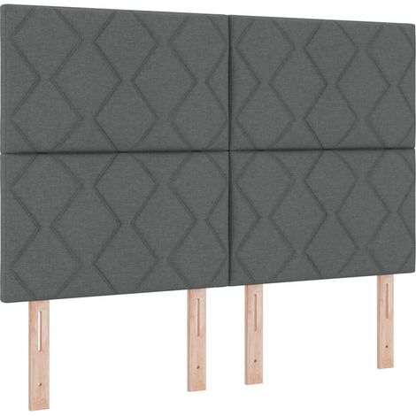 Maison Exclusive - Lit à ressort LED Gris foncé 160 x 200 cm tissu (1/5)
