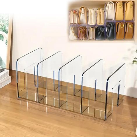 Étagère de rangement transparente pour sacs de placard, étagère amovible, séparateurs d'étagères transparents, séparateurs en acrylique pour étagères (1/5)