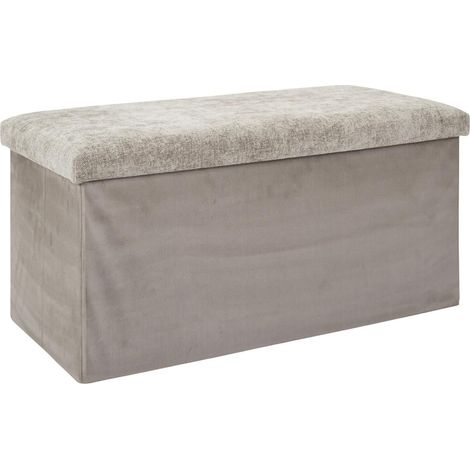 Coffre banc pliable taupe 76x38x38 cm (1/5)