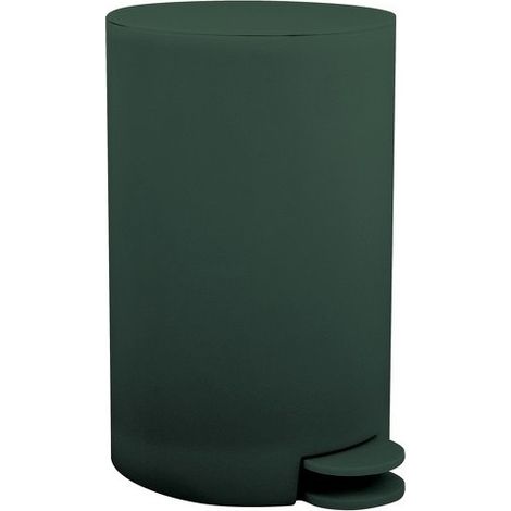 MSV – Poubelle de salle de bain 3L – Vert foncé mat – En polypropylène – Design slim pour espaces réduits – Dimensions 14,5x15,5x27cm