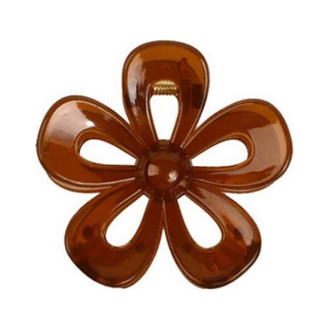 Fermaglio per capelli Ecarla Flower, marrone trasparente SP246BR