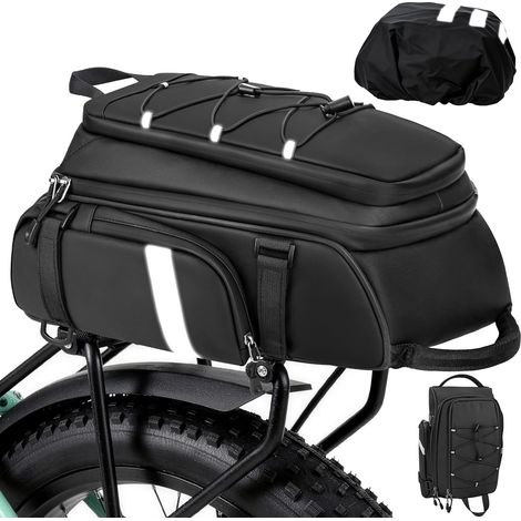15L 3IN1 Sacoche Velo Porte Bagage Arriere Imperméable Sac Isotherme pour Sac a Dos Velo Sacoche Selle Vélo pour Electrique Route VTT Vélo Accessoires Mâle Cadeau avec Housse de Pluie (1/5)