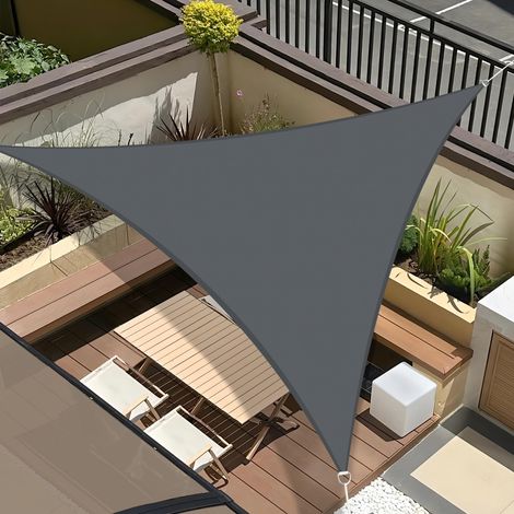 Voile d'ombrage Triangle 3,6x3,6x3,6m Imperméable Toile ombrage (1/5)