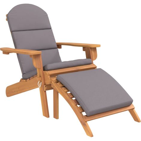 Chaise de jardin Adirondack et repose-pieds bois massif acacia (1/5)