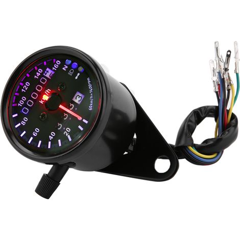 Universeller Motorrad-LED-Tachometer 12V mit Hintergrundbeleuchtung, Doppelkilometerzähler, wasserdichter Armaturenbrettanzeige, 2-teiliges Set. (1/5)