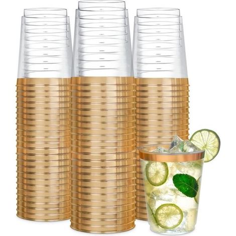 50Pcs Verres à Vin en Plastique Verres à Vin Jetables Clairs, Verres à Vin en Plastique, Verres à Cocktail Clairs Gobelets Jetables (1/4)