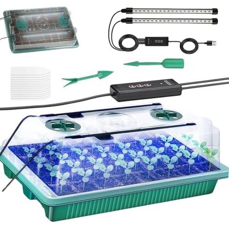 Kit De Germination,Avec Dôme D'humidité Et Lumière Pour La Culture Plateau Propagation Plantes Jardin,Pour Légumes Fleurs Maison Balcon Patio Jardin - (1/5)