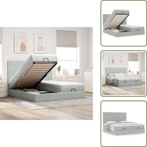 Letto matrimoniale - vidaXL Struttura Letto Pouf con Materassi 180x200 cm Velluto - Coprimaterasso