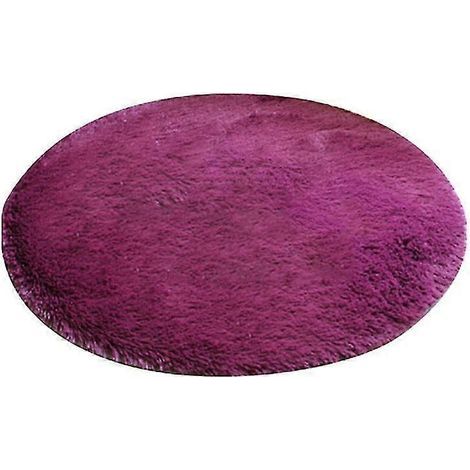 Tapis de bain/chambre rond antidérapant de 40 cm de diamètre, doux et absorbant, en polyester polaire corail, idéal pour la décoration intérieure. (1/5)