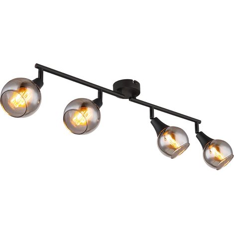 Globo - spot - Glyptar - schwarz - metall - aufbauleuchte - E14 -