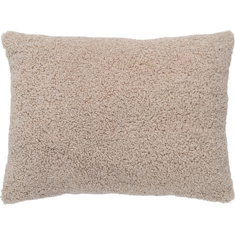 PRISCA - Coussin 45x60 Imitation Laine Beige (1/3)