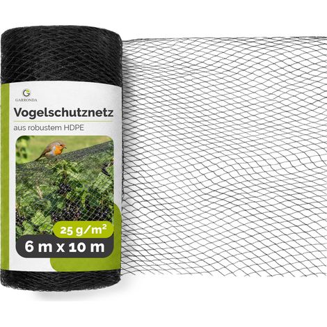 Garronda Filet Anti Oiseaux 6 x 10 m Maille 20 mm Filet de Jardin GD-0194 (1/5)