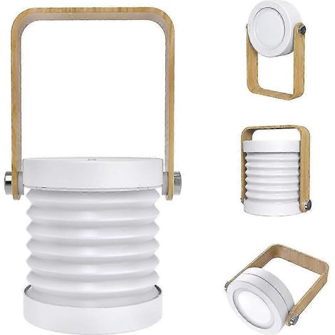 Lampe tactile LED rétractable, lampe de table télescopique pliable avec veilleuse intégrée, rechargeable par USB, portable, sans fil, 1800 mAh, 6 heures, 12 heures, 24 heures (1/5)