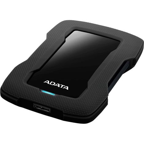 ADATA HD330 AHD330-1TU31-CBK: Disco duro externo USB 3.2 Gen1 de 2,5" y 1 TB, silicona negra a prueba de golpes (1/4)