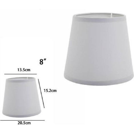 TrAdE Shop Traesio - Paralume Conico Cilindro Cappello Ricambio Per Lampada E Applique In Tessuto Tnt - Grigio -8" -