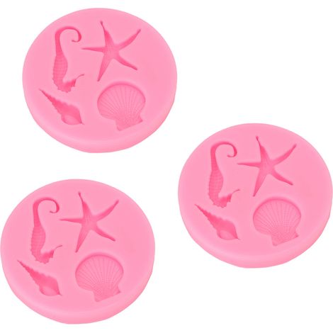 Set aus 3 vielseitigen Silikonformen in Lebensmittelqualität mit maritimen Motiven für Fondant und Gebäck. (1/5)