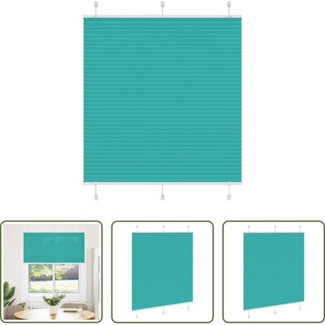 Fensterrollo -  Plissee Petrolgrün 115x100 cm Stoffbreite 114,4 cm Polyester (1/5)