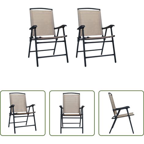 Klappbare Gartenstühle - Klappbare Gartenstühle 2 Stk. Textilene Taupe (1/5)