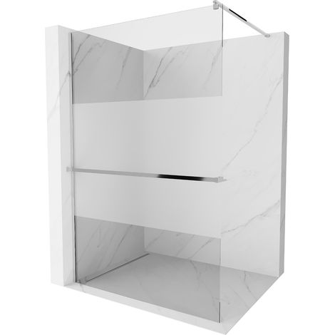 Mexen Kioto+ paroi de douche avec étagère Walk-in 110 x 200 cm, transparent/givre, chrome - 800-110-121-01-35 (1/5)