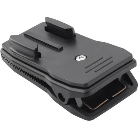 Clip de Caméra Sport Léger en PC Rotation 360° Dos, Support pour Randonnée et Voyage, Accessoire Pratique Noir (1/5)