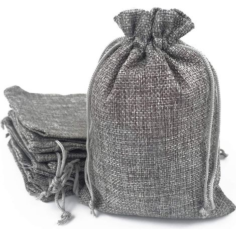 50 Sacs en Jute avec Cordon de Serrage, Pochettes Cadeau en Toile avec Doublure Coton (1/3)