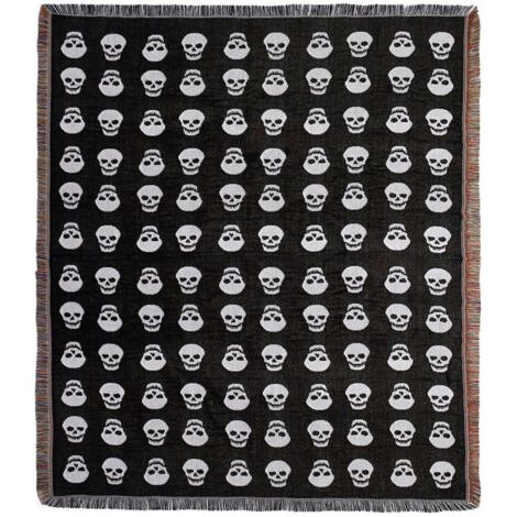 1 Pièce 160x130cm Couverture Plaid Tête de crâne Tricotée Décorée avec des Franges Bohême Simple Doux Confortable Protéger Contre Le Froid pour Canapé Sofa Chaise à Repos et Sieste (1/5)