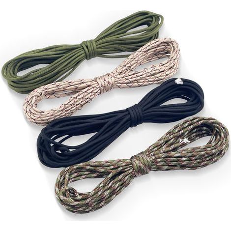 4 Pièces Paracorde 4 mm, Nylon Paracord, Corde 100% Nylon, Corde Extérieure avec 7 Brins, Multifonction Paracordes, Max 250 kg, Plusieurs Couleurs, Idéal pour l'Artisanat Le Camping (40M) (1/5)