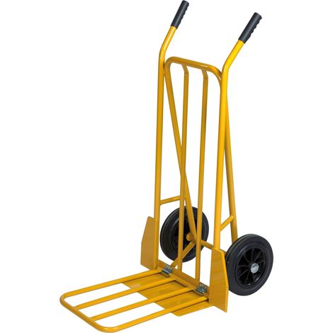 Kongamek Gepäck- und Sackkarre klappbar 780x555x1110mm in gelb mit Gummibereifung und 250kg Tragkraft
