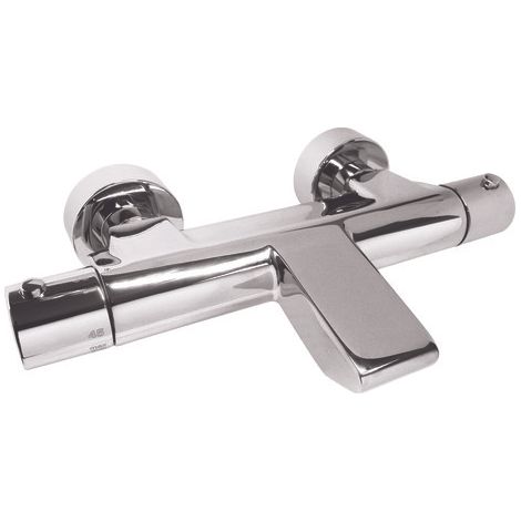 Robinet mitigeur bain-douche mural thermostatique, finition chromée - Rolf