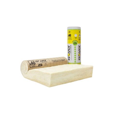 Isover – Laine de verre IBR revêtu kraft R= 7,5 – 260x120 cm – Pour chantiers humides – Isolation thermique et acoustique