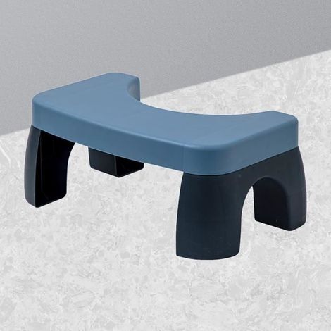 Vvikizy tabouret de pied de toilette accroupi Tabouret de pot de toilette, empêche le glissement, parapharmacie siege Noir Bleu (1/4)
