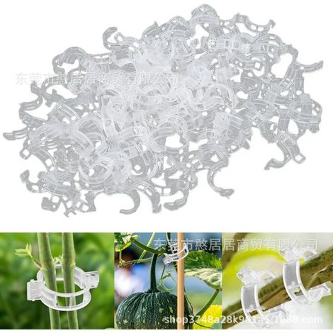100 pinces en plastique pour tuteurs de plantes grimpantes (1/2)