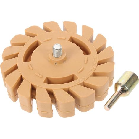 Roue à Gomme en Caoutchouc Beige Diamètre 100 Mm Légère pour Voiture, Utilisée Perceuse pour Décoller Autocollants et Polir Pneus Couleur Aléatoire (1/5)