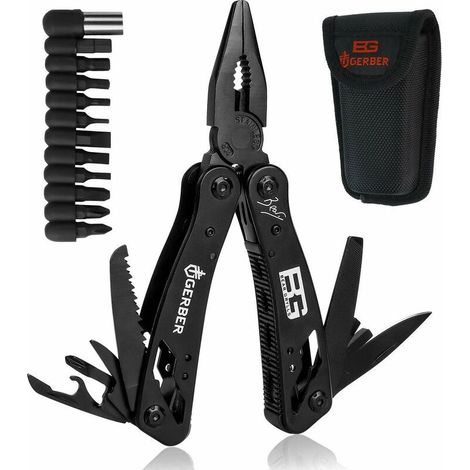 12-in-1-Taschen-Multitool-Zange, Multitool mit Zange, Edelstahl-Militär-Schweizer Taschenmesser, Flaschenöffner, Schraubendreher, Mehrzweckzange für Überleben, Camping, Reparatur (1/5)