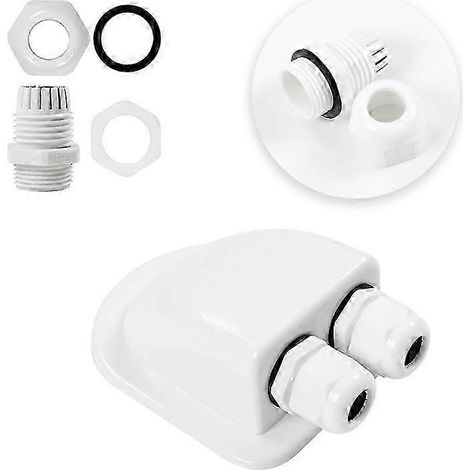 Boîte de passage de câbles double pour panneaux solaires, toit, camping-car, blanche, lot de 2