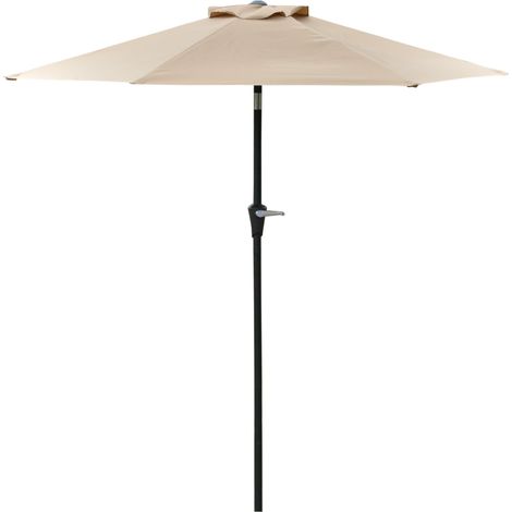 Ombrellone da Giardino Inclinabile 2.3x2m con Apertura a Manovella e 6 Stecche, Cachi