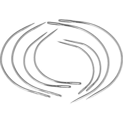 Kit de 8 aiguilles courbes Mozeat Lens (2, 25, 3 et 35 mm) pour la réparation de tapis et autres travaux de couture. (1/4)