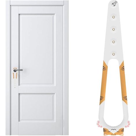CCYKXA 38 cm Türriegel für Katzen, hält Hunde fern, verstellbarer Türhalter, Stütze, multifunktionaler elastischer Klemmschutz für Haustiere, katzensicherer Hebel für Lagerräume, Haustier-Sicherheitss