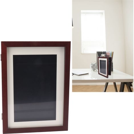 Magnetischer Bilderrahmen KidsArtFrame mit Klappdeckel, walnussfarben, A4-Format, zur Aufbewahrung von Kunstwerken. (1/5)